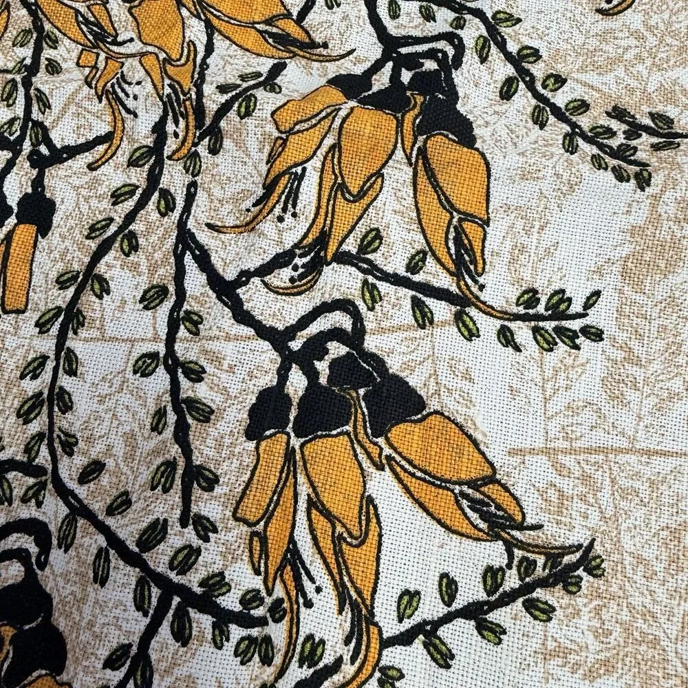 Vintage New Zealand Kowhai Tea Towel Award Winning Sylvia Gregory Hunt 18.5”x30”